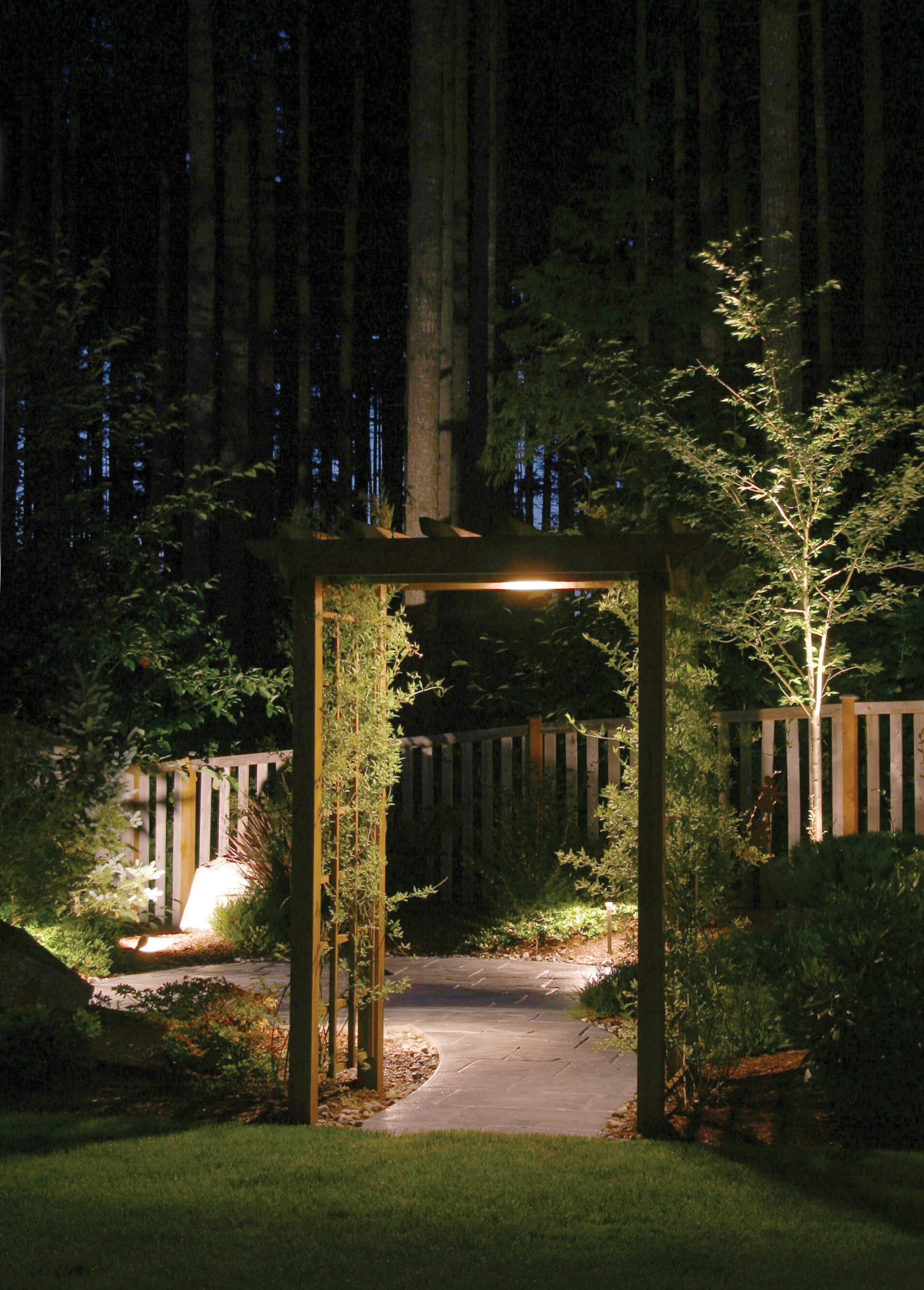outdoor pergola lighting in pelham manor